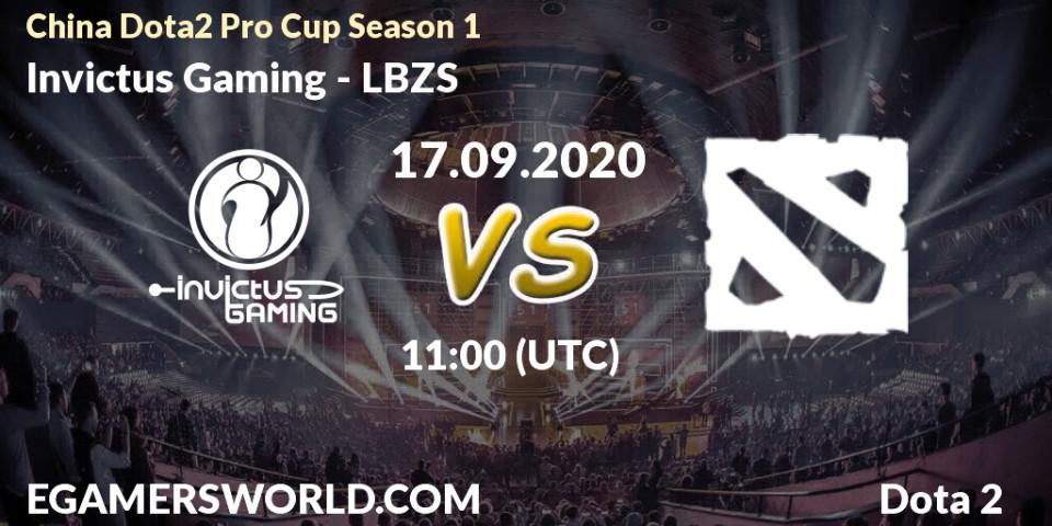 Pronóstico Invictus Gaming - LBZS. 17.09.2020 at 11:22, Dota 2, China Dota2 Pro Cup Season 1