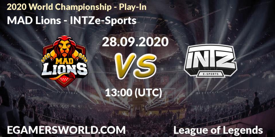 Pronóstico MAD Lions - INTZ e-Sports. 28.09.20, LoL, 2020 World Championship - Play-In