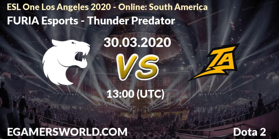 Pronóstico FURIA Esports - Thunder Predator. 30.03.20, Dota 2, ESL One Los Angeles 2020 - Online: South America