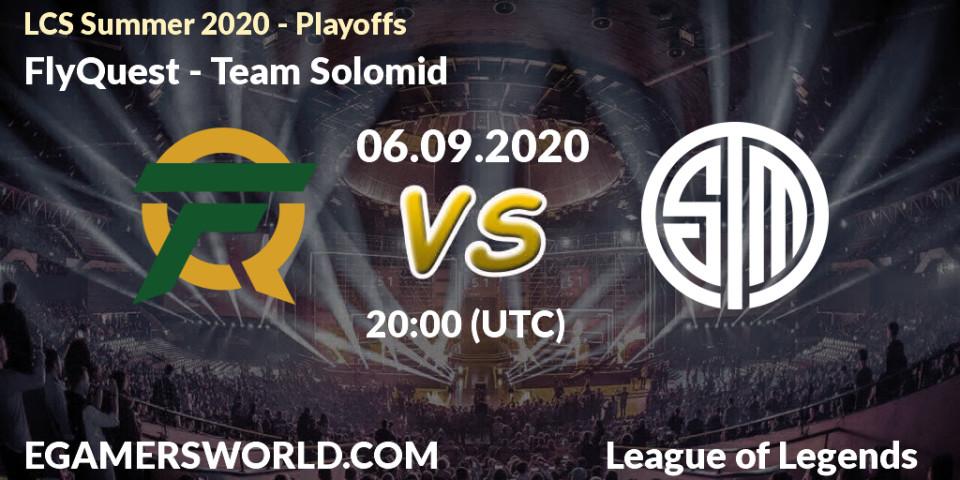 Pronóstico FlyQuest - Team Solomid. 06.09.2020 at 19:39, LoL, LCS Summer 2020 - Playoffs