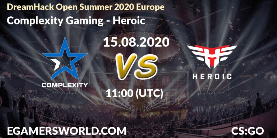 Pronóstico Complexity Gaming - Heroic. 15.08.20, CS2 (CS:GO), DreamHack Open Summer 2020 Europe