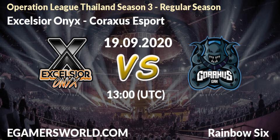 Pronóstico Excelsior Onyx - Coraxus Esport. 19.09.2020 at 13:00, Rainbow Six, Operation League Thailand Season 3 - Regular Season