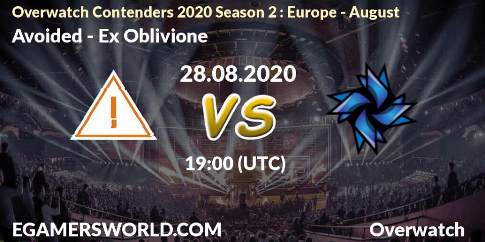 Pronóstico Avoided - Ex Oblivione. 28.08.2020 at 19:00, Overwatch, Overwatch Contenders 2020 Season 2: Europe - August