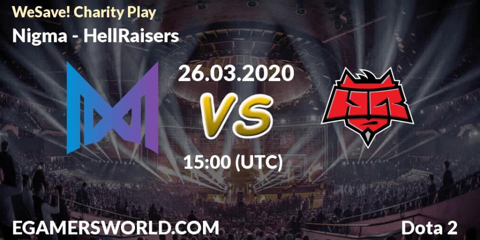Pronóstico Nigma - HellRaisers. 26.03.2020 at 15:10, Dota 2, WeSave! Charity Play
