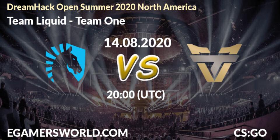 Pronóstico Team Liquid - Team One. 14.08.2020 at 19:40, Counter-Strike (CS2), DreamHack Open Summer 2020 North America