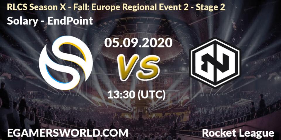 Pronóstico Solary - EndPoint. 05.09.2020 at 13:30, Rocket League, RLCS Season X - Fall: Europe Regional Event 2 - Stage 2