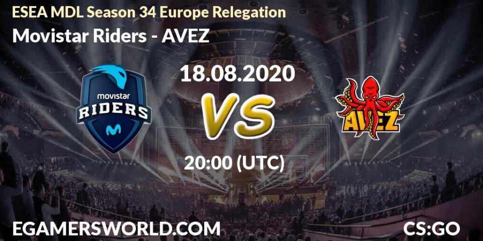 Pronóstico Movistar Riders - AVEZ. 18.08.2020 at 19:00, Counter-Strike (CS2), ESEA MDL Season 34 Europe Relegation