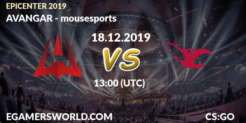 Pronóstico Virtus.pro - mousesports. 18.12.2019 at 12:30, Counter-Strike (CS2), EPICENTER 2019