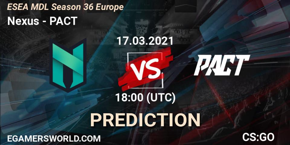 Pronóstico Nexus - PACT. 17.03.21, CS2 (CS:GO), MDL ESEA Season 36: Europe - Premier division