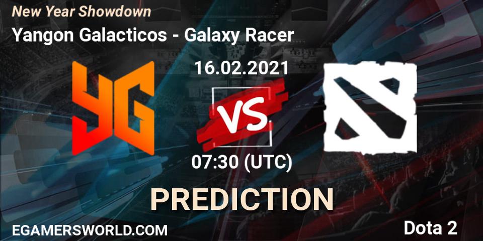 Pronóstico Yangon Galacticos - Galaxy Racer. 16.02.2021 at 07:30, Dota 2, New Year Showdown