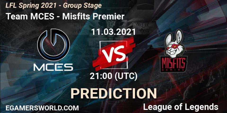 Pronóstico Team MCES - Misfits Premier. 11.03.2021 at 20:00, LoL, LFL Spring 2021 - Group Stage