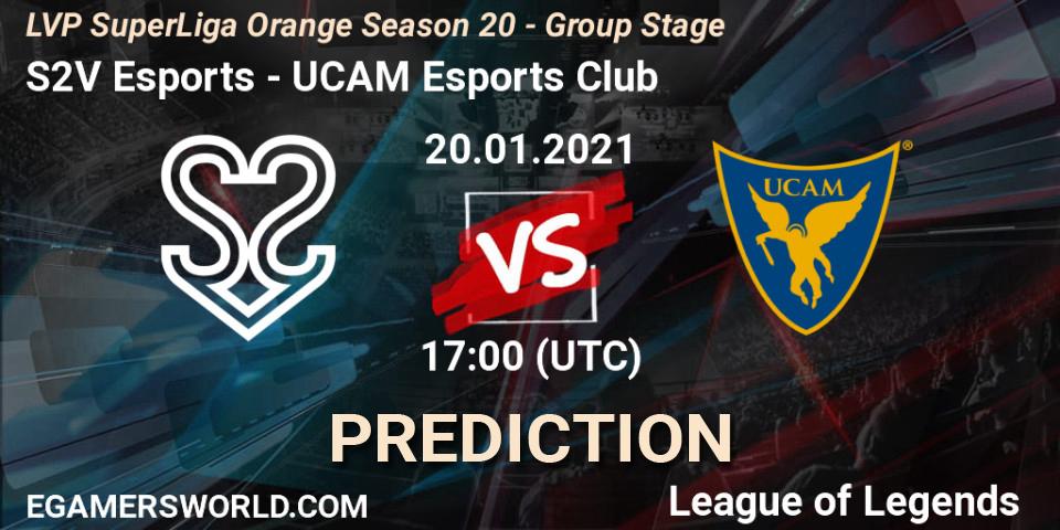 Pronóstico S2V Esports - UCAM Esports Club. 20.01.2021 at 17:00, LoL, LVP SuperLiga Orange Season 20 - Group Stage