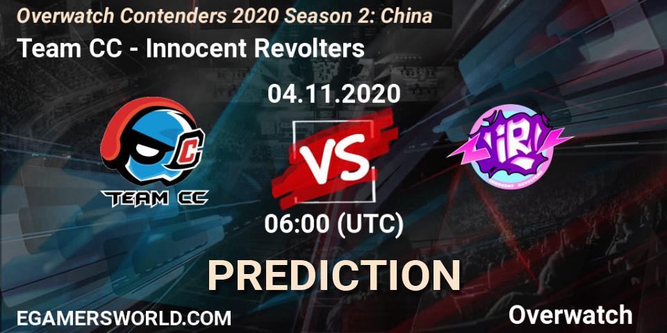 Pronóstico Team CC - Innocent Revolters. 04.11.2020 at 06:00, Overwatch, Overwatch Contenders 2020 Season 2: China