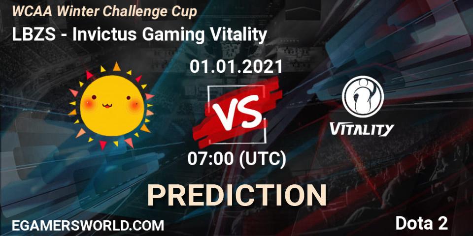 Pronóstico LBZS - Invictus Gaming Vitality. 01.01.2021 at 08:04, Dota 2, WCAA Winter Challenge Cup