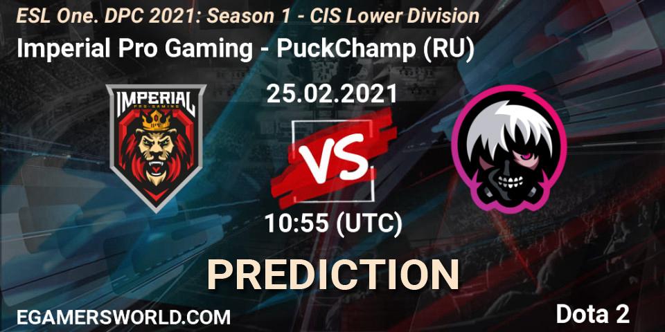 Pronóstico Imperial Pro Gaming - PuckChamp (RU). 25.02.2021 at 11:00, Dota 2, ESL One. DPC 2021: Season 1 - CIS Lower Division