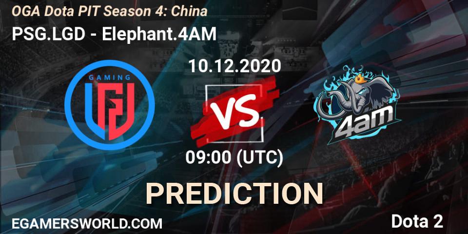 Pronóstico PSG.LGD - Elephant.4AM. 10.12.2020 at 09:24, Dota 2, OGA Dota PIT Season 4: China