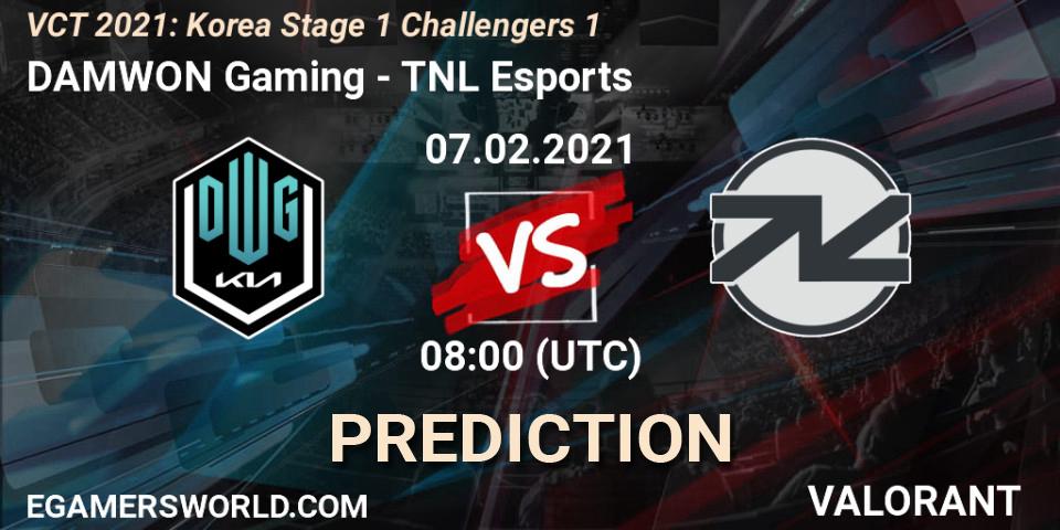Pronóstico DAMWON Gaming - TNL Esports. 07.02.2021 at 08:00, VALORANT, VCT 2021: Korea Stage 1 Challengers 1