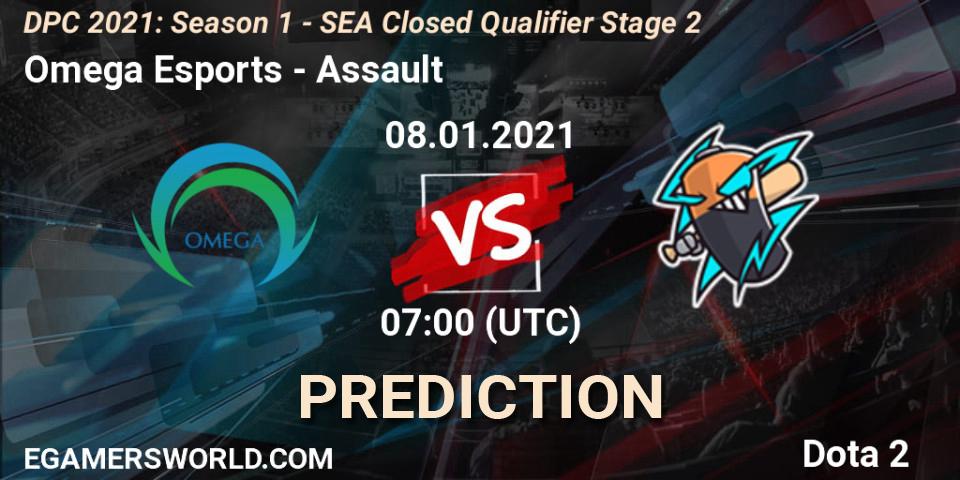 Pronóstico Omega Esports - Assault. 08.01.2021 at 06:53, Dota 2, DPC 2021: Season 1 - SEA Closed Qualifier Stage 2