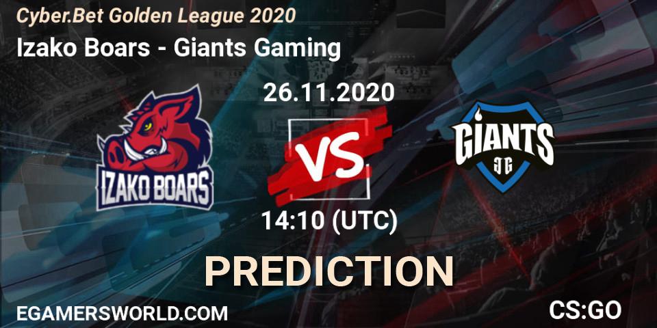 Pronóstico Izako Boars - Giants Gaming. 26.11.20, CS2 (CS:GO), Cyber.Bet Golden League 2020