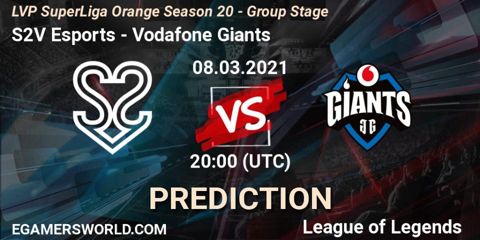 Pronóstico S2V Esports - Vodafone Giants. 08.03.2021 at 20:00, LoL, LVP SuperLiga Orange Season 20 - Group Stage