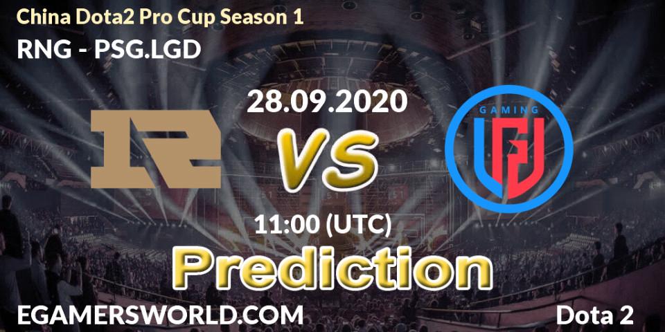Pronóstico RNG - PSG.LGD. 28.09.2020 at 10:58, Dota 2, China Dota2 Pro Cup Season 1
