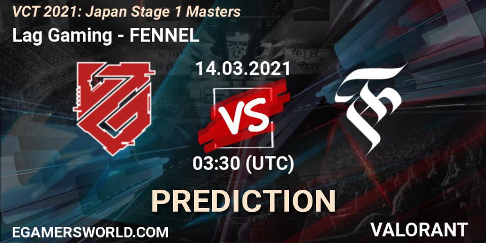 Pronóstico Lag Gaming - FENNEL. 14.03.2021 at 03:30, VALORANT, VCT 2021: Japan Stage 1 Masters