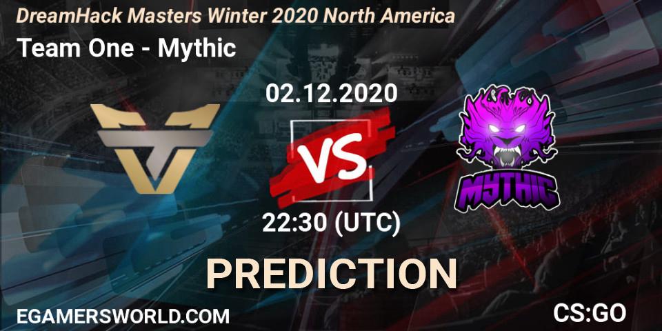 Pronóstico Team One - Mythic. 02.12.2020 at 22:30, Counter-Strike (CS2), DreamHack Masters Winter 2020 North America