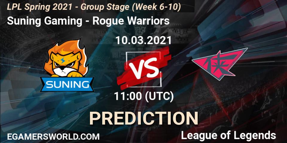 Pronóstico Suning Gaming - Rogue Warriors. 10.03.21, LoL, LPL Spring 2021 - Group Stage (Week 6-10)