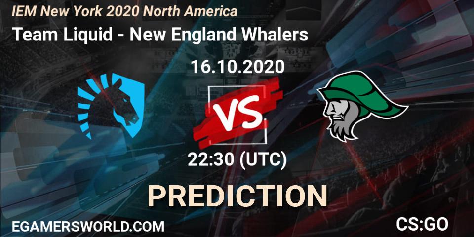Pronóstico Team Liquid - New England Whalers. 16.10.2020 at 22:30, Counter-Strike (CS2), IEM New York 2020 North America