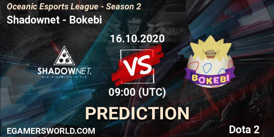Pronóstico Shadownet - Bokebi. 16.10.2020 at 09:22, Dota 2, Oceanic Esports League - Season 2