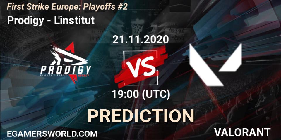 Pronóstico Prodigy - L'institut. 21.11.20, VALORANT, First Strike Europe: Playoffs #2