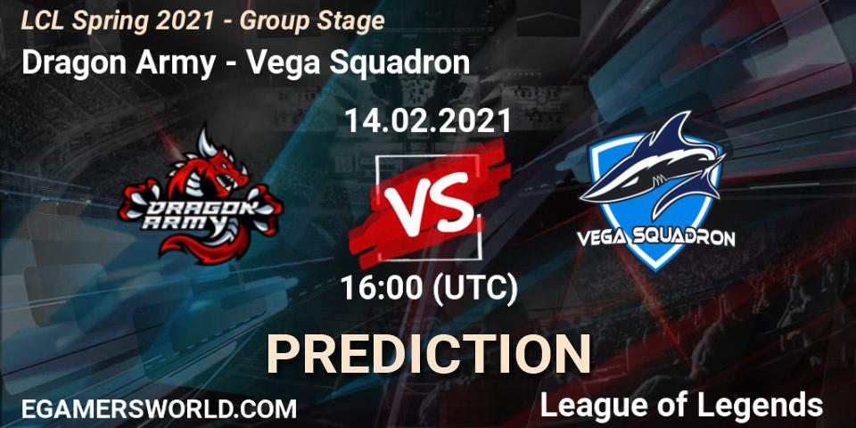 Pronóstico Dragon Army - Vega Squadron. 14.02.2021 at 16:00, LoL, LCL Spring 2021 - Group Stage