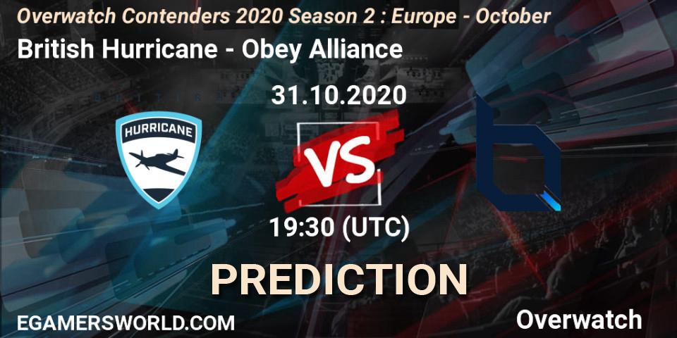 Pronóstico British Hurricane - Obey Alliance. 31.10.20, Overwatch, Overwatch Contenders 2020 Season 2: Europe - October