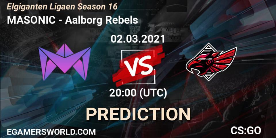 Pronóstico MASONIC - Aalborg Rebels. 02.03.2021 at 20:00, Counter-Strike (CS2), Elgiganten Ligaen Season 16