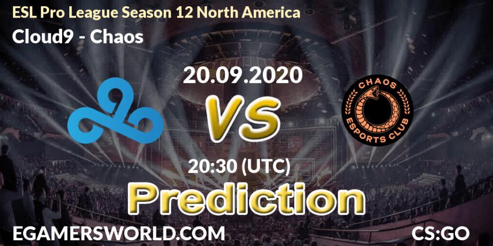 Pronóstico Cloud9 - Chaos. 20.09.2020 at 20:30, Counter-Strike (CS2), ESL Pro League Season 12 North America