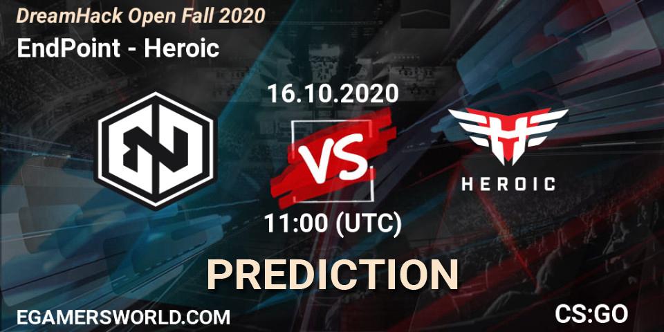 Pronóstico EndPoint - Heroic. 16.10.2020 at 11:00, Counter-Strike (CS2), DreamHack Open Fall 2020