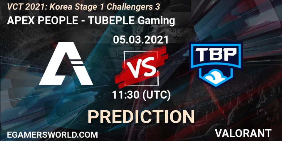 Pronóstico APEX PEOPLE - TUBEPLE Gaming. 05.03.2021 at 11:30, VALORANT, VCT 2021: Korea Stage 1 Challengers 3
