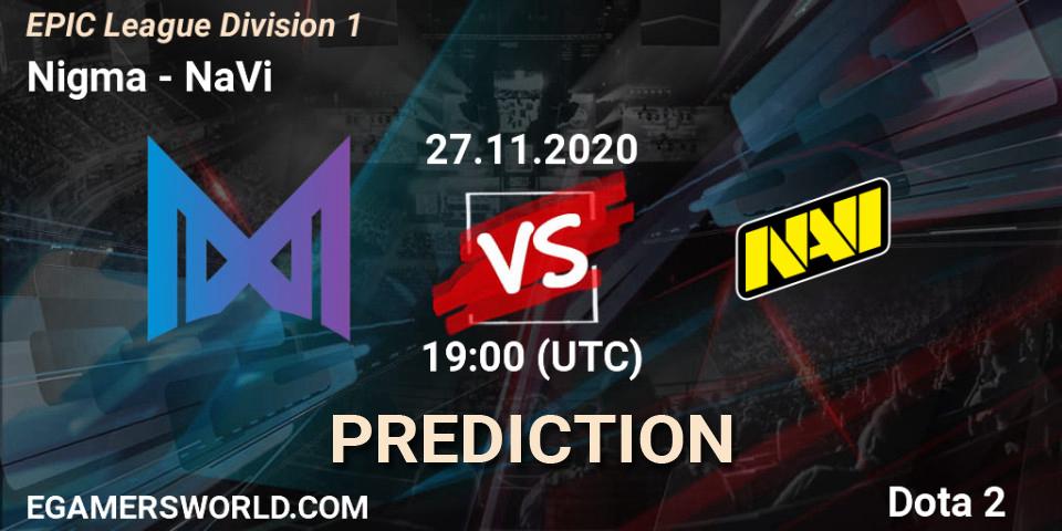 Pronóstico Nigma - NaVi. 27.11.2020 at 19:13, Dota 2, EPIC League Division 1