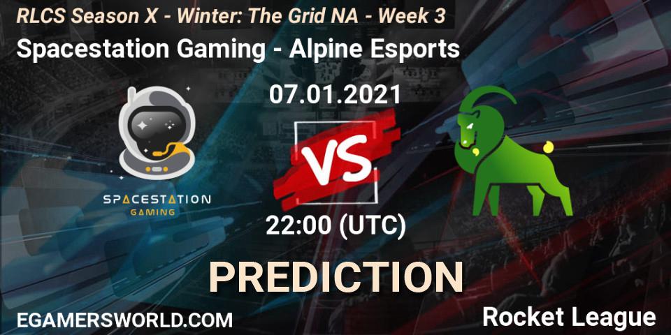 Pronóstico Spacestation Gaming - Alpine Esports. 14.01.2021 at 22:00, Rocket League, RLCS Season X - Winter: The Grid NA - Week 3