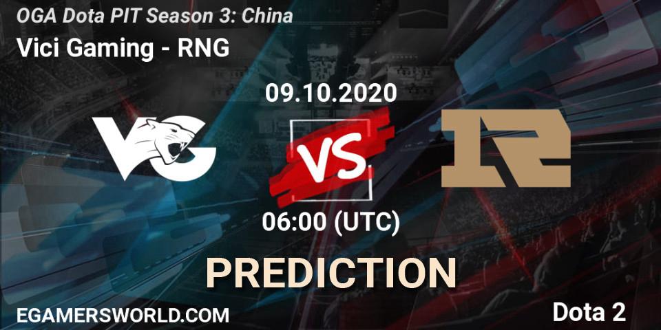 Pronóstico Vici Gaming - RNG. 09.10.2020 at 06:00, Dota 2, OGA Dota PIT Season 3: China