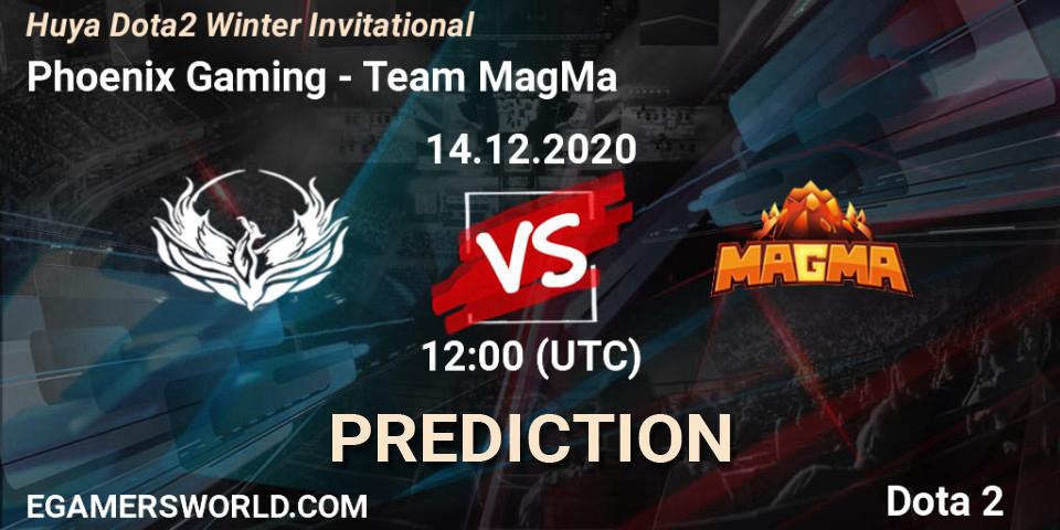 Pronóstico Phoenix Gaming - Team MagMa. 14.12.2020 at 11:54, Dota 2, Huya Dota2 Winter Invitational