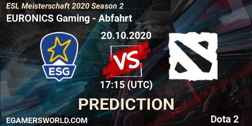 Pronóstico EURONICS Gaming - Abfahrt. 20.10.2020 at 17:19, Dota 2, ESL Meisterschaft 2020 Season 2