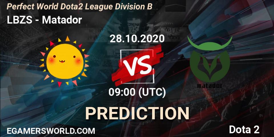 Pronóstico LBZS - Matador. 28.10.2020 at 09:03, Dota 2, Perfect World Dota2 League Division B