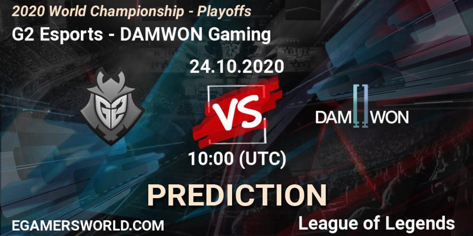 Pronóstico G2 Esports - DAMWON Gaming. 24.10.20, LoL, 2020 World Championship - Playoffs
