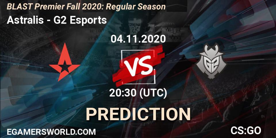 Pronóstico Astralis - G2 Esports. 04.11.2020 at 20:30, Counter-Strike (CS2), BLAST Premier Fall 2020: Regular Season