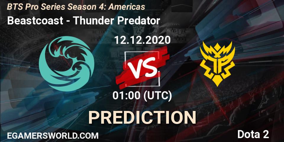 Pronóstico Beastcoast - Thunder Predator. 12.12.2020 at 01:19, Dota 2, BTS Pro Series Season 4: Americas