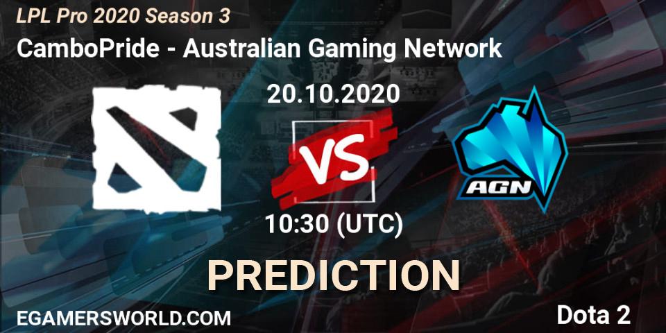 Pronóstico CamboPride - Australian Gaming Network. 26.10.20, Dota 2, LPL Pro 2020 Season 3