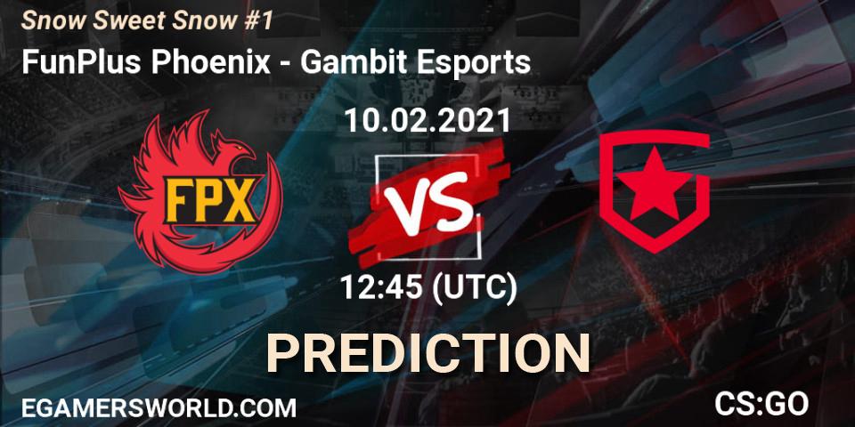 Pronóstico FunPlus Phoenix - Gambit Esports. 10.02.2021 at 12:45, Counter-Strike (CS2), Snow Sweet Snow #1