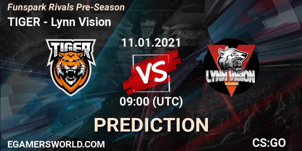 Pronóstico TIGER - Lynn Vision. 11.01.2021 at 09:00, Counter-Strike (CS2), Funspark Rivals Pre-Season