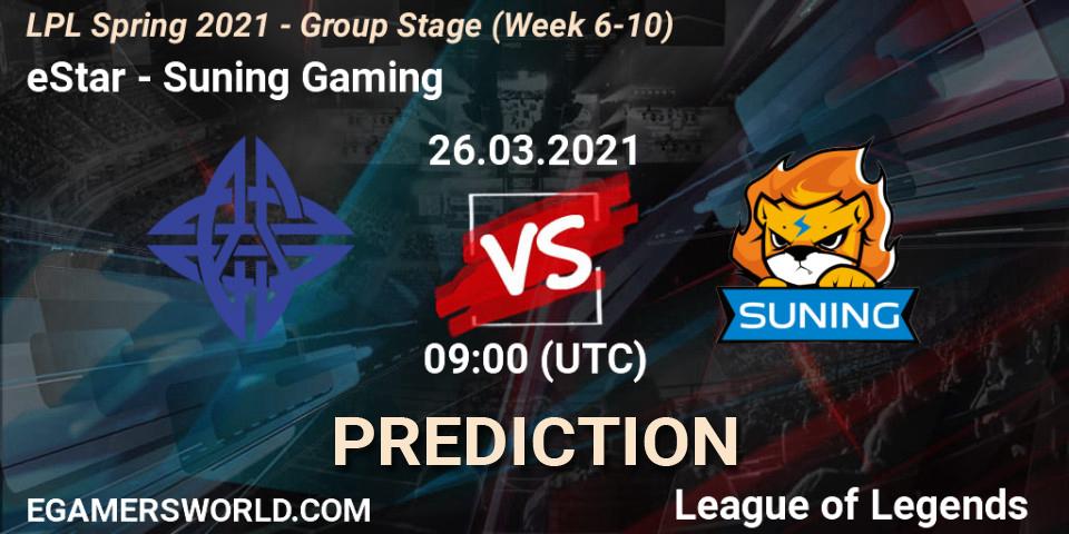 Pronóstico eStar - Suning Gaming. 26.03.21, LoL, LPL Spring 2021 - Group Stage (Week 6-10)